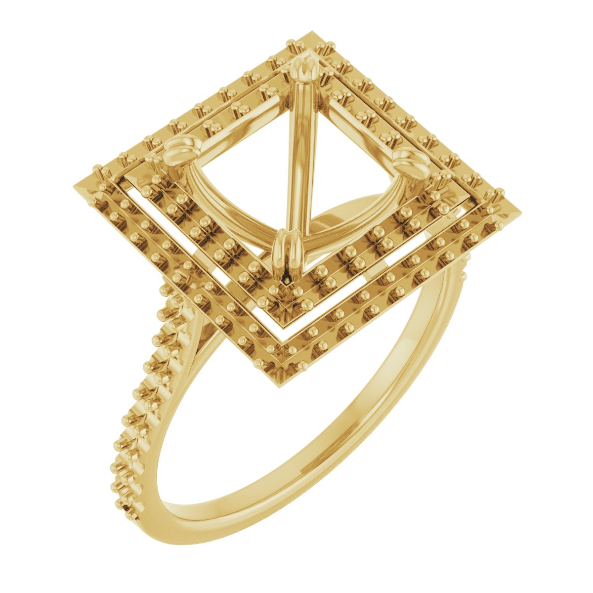 Double Halo-Style Engagement Ring