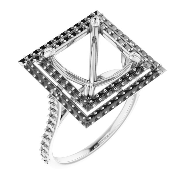 Double Halo-Style Engagement Ring