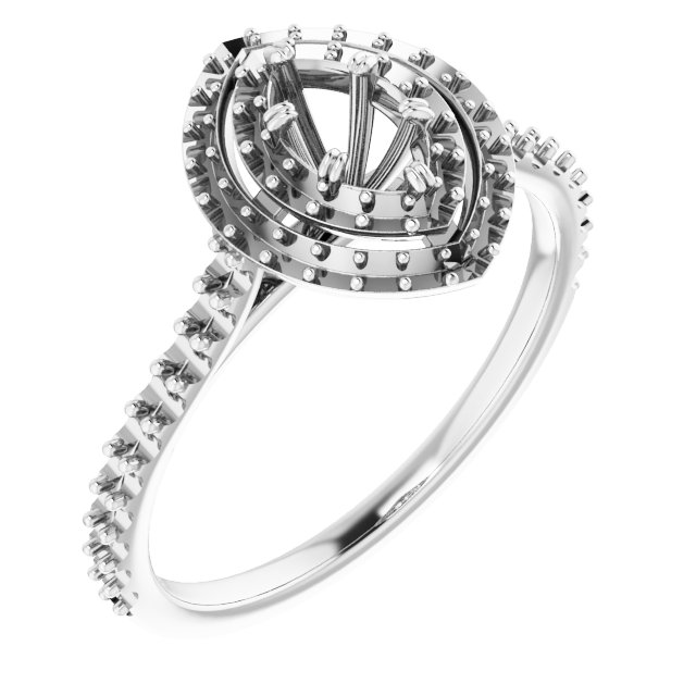 Double Halo-Style Engagement Ring