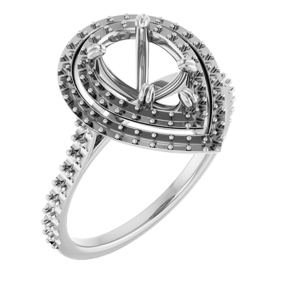 Double Halo-Style Engagement Ring