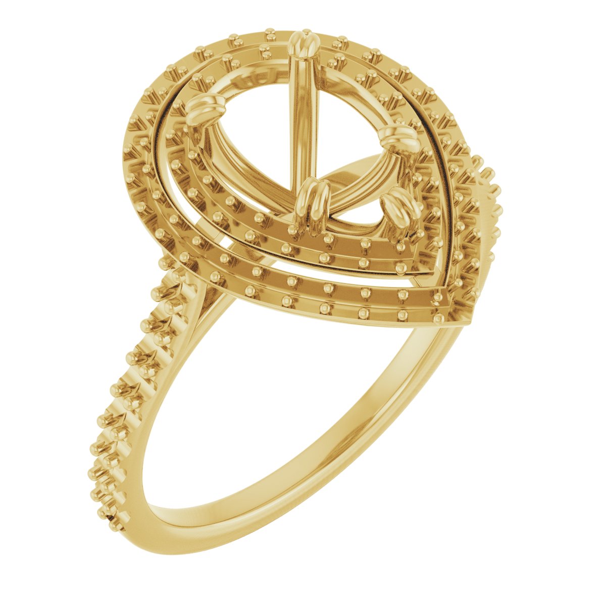 Double Halo-Style Engagement Ring
