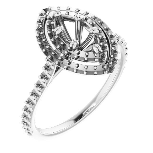 Double Halo-Style Engagement Ring