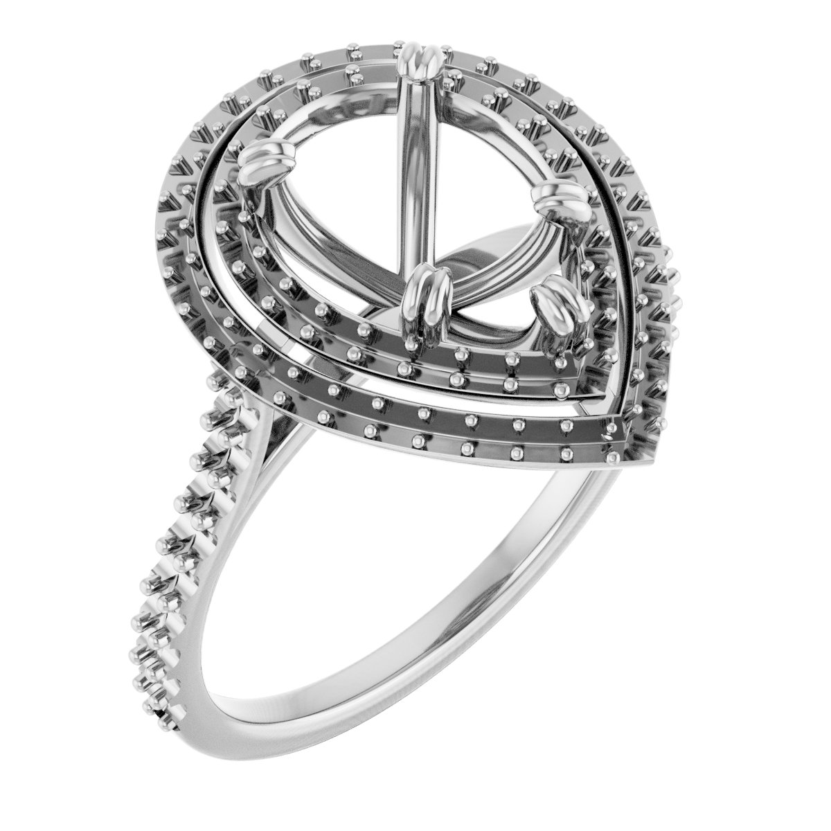 Double Halo-Style Engagement Ring