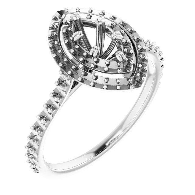 Double Halo-Style Engagement Ring