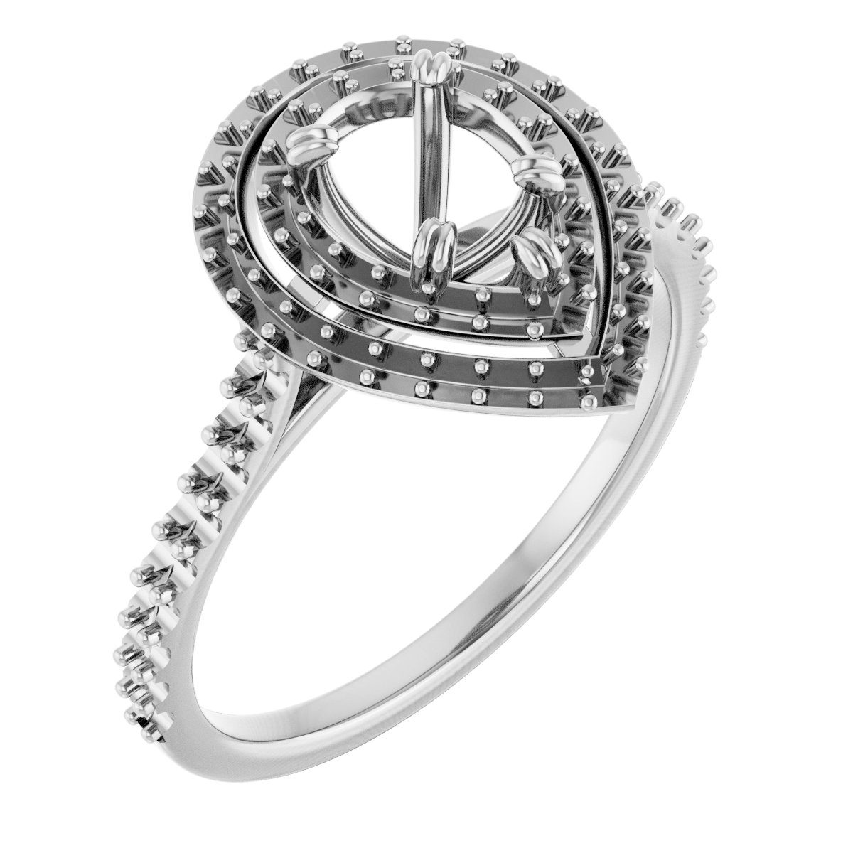 Double Halo-Style Engagement Ring