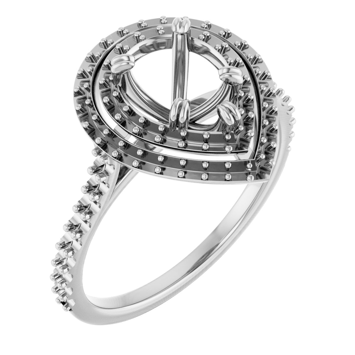 Double Halo-Style Engagement Ring
