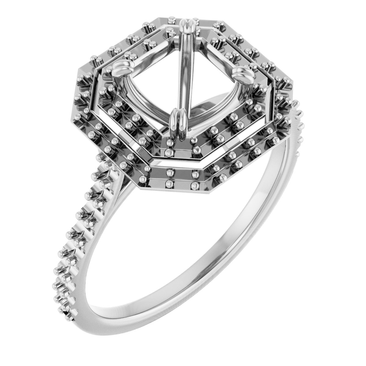 Double Halo-Style Engagement Ring