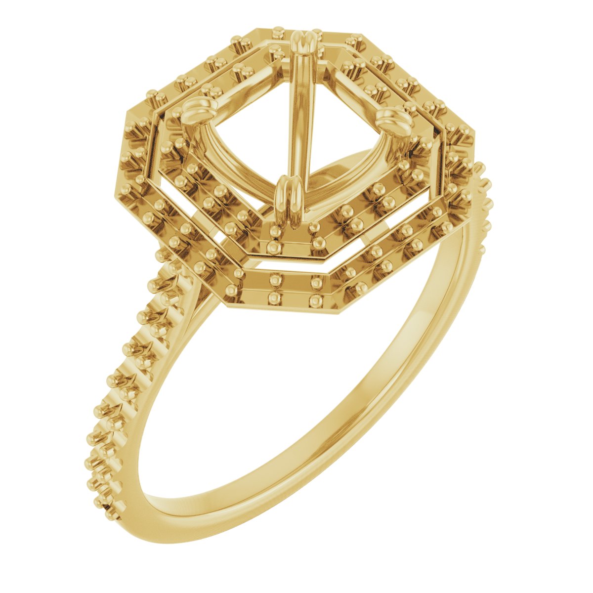 Double Halo-Style Engagement Ring