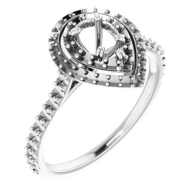 Double Halo-Style Engagement Ring