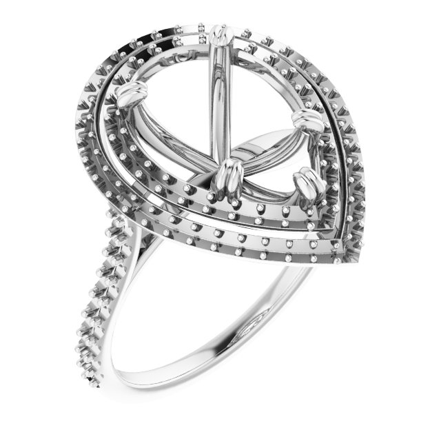 Double Halo-Style Engagement Ring