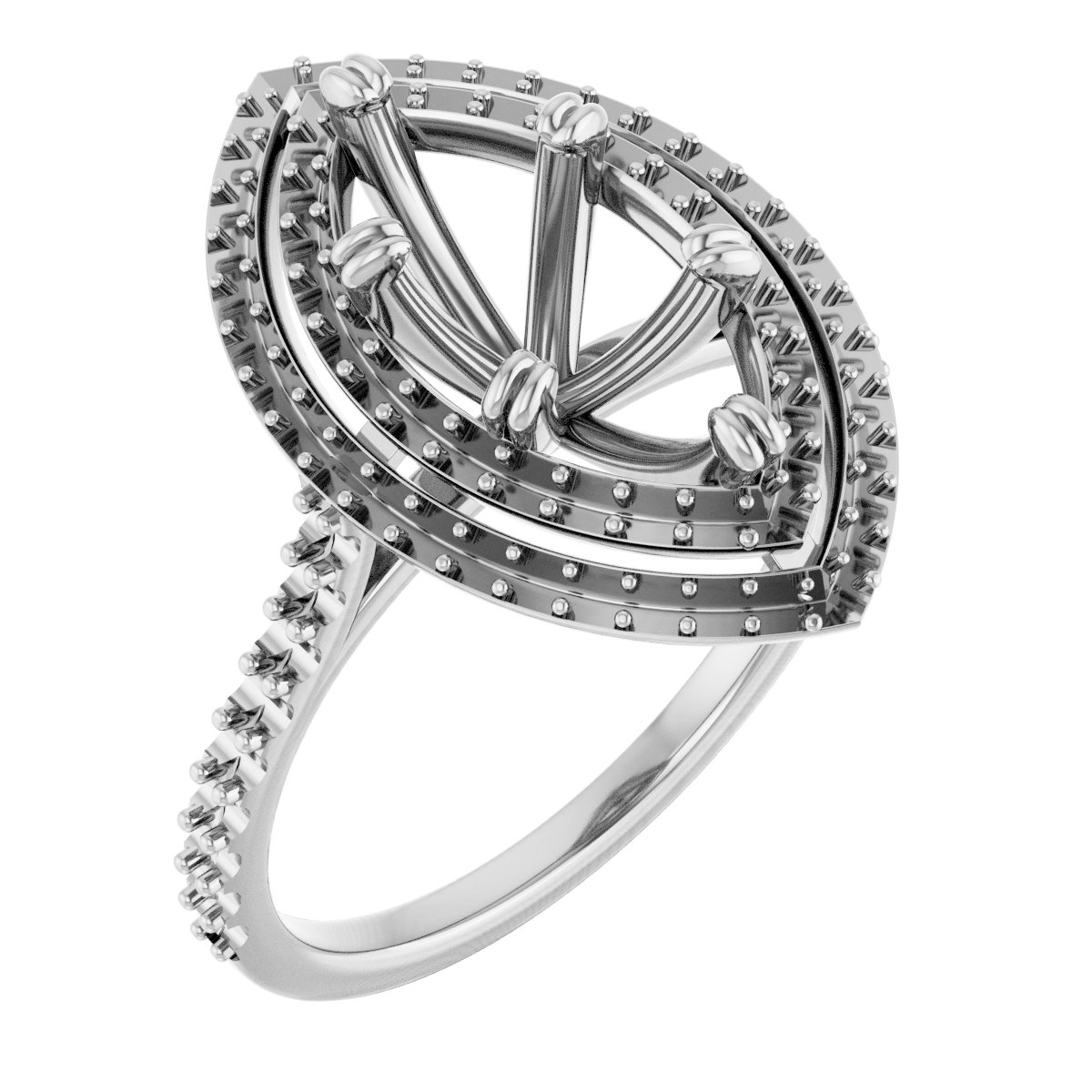 Double Halo-Style Engagement Ring