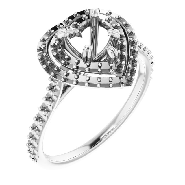 Double Halo-Style Engagement Ring