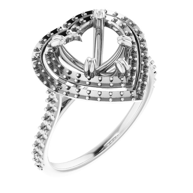 Double Halo-Style Engagement Ring