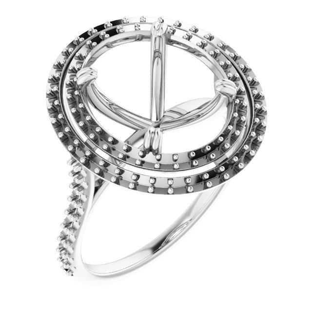 Double Halo-Style Engagement Ring