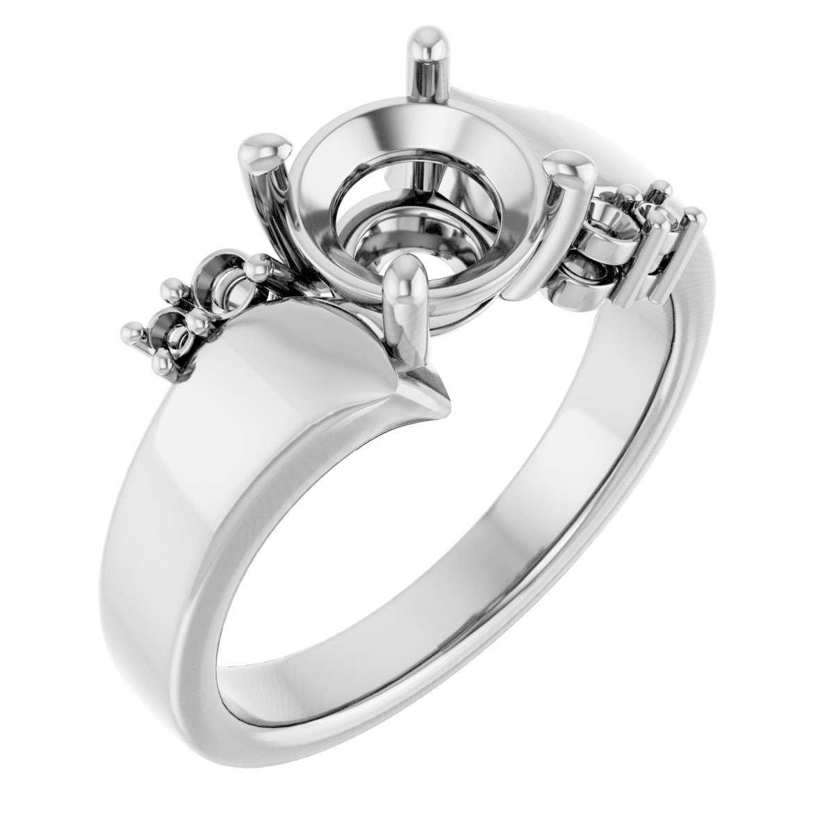 Accented Bypass Engagement Ring