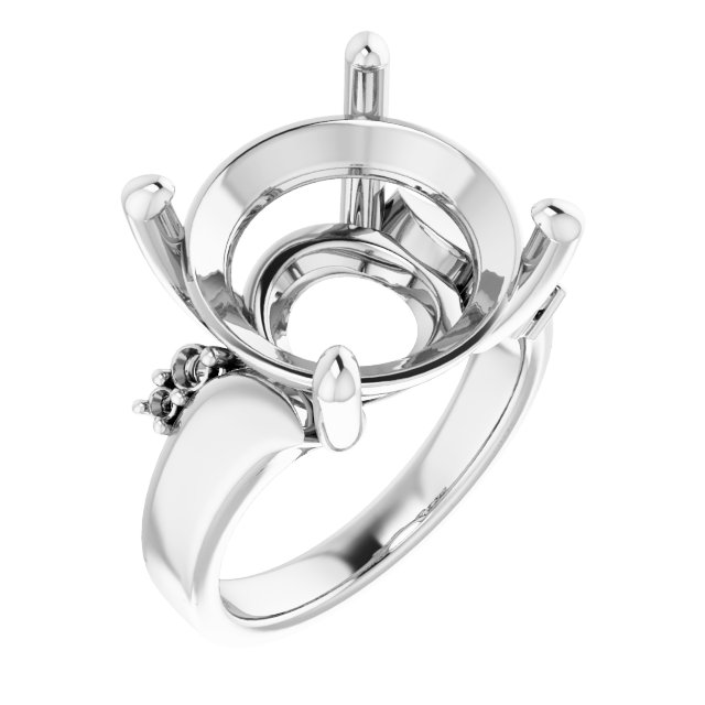 Accented Bypass Engagement Ring