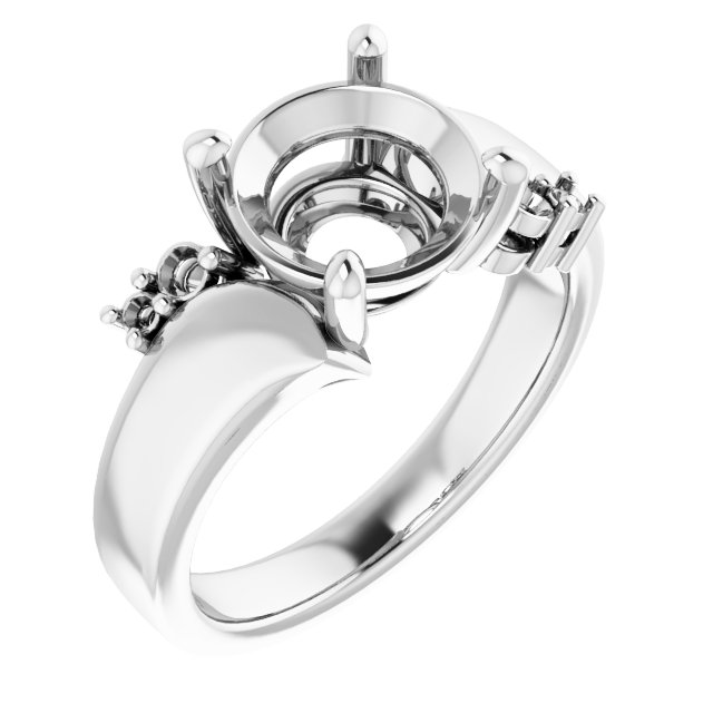 Accented Bypass Engagement Ring