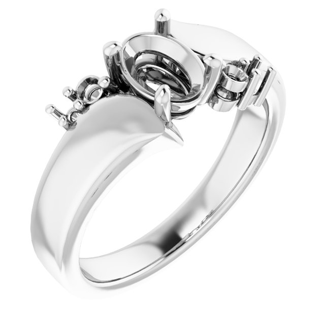 Accented Bypass Engagement Ring