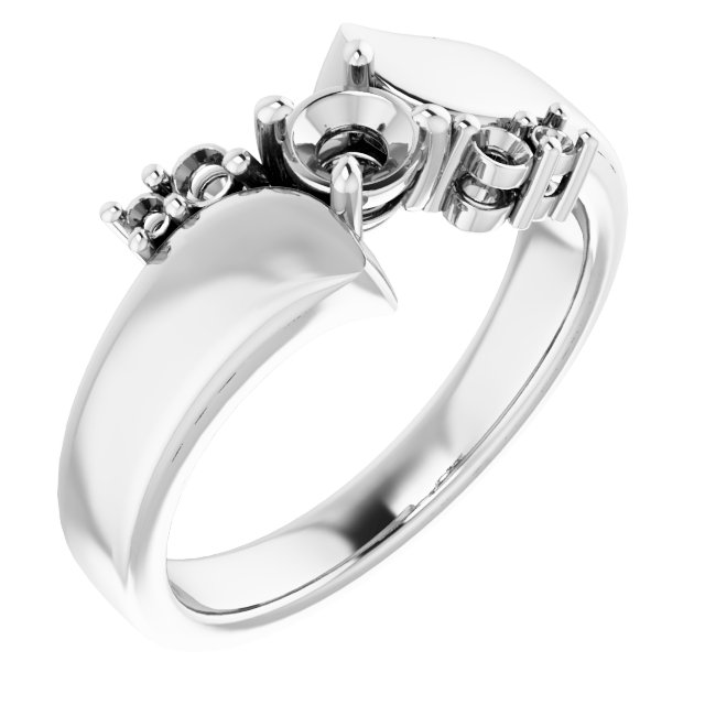 Accented Bypass Engagement Ring