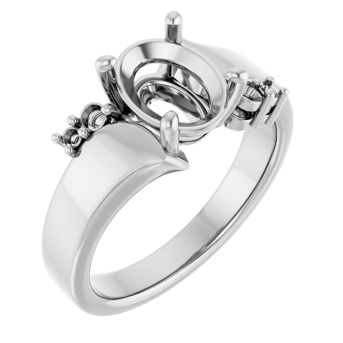 Accented Bypass Engagement Ring
