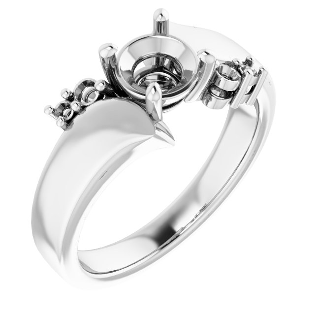 Accented Bypass Engagement Ring