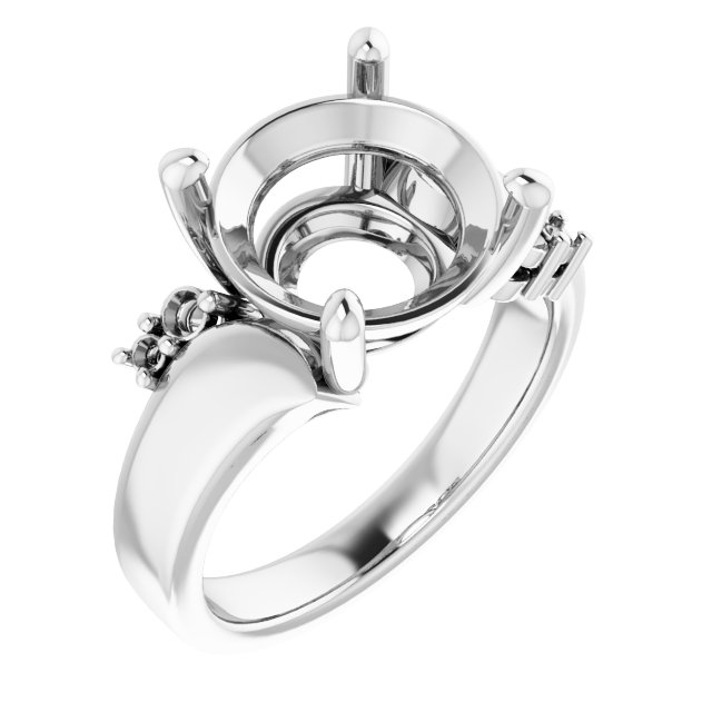 Accented Bypass Engagement Ring