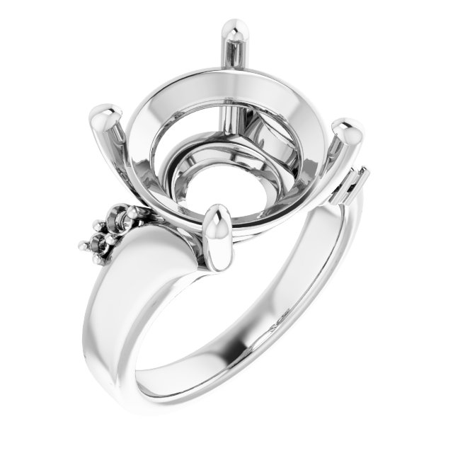 Accented Bypass Engagement Ring
