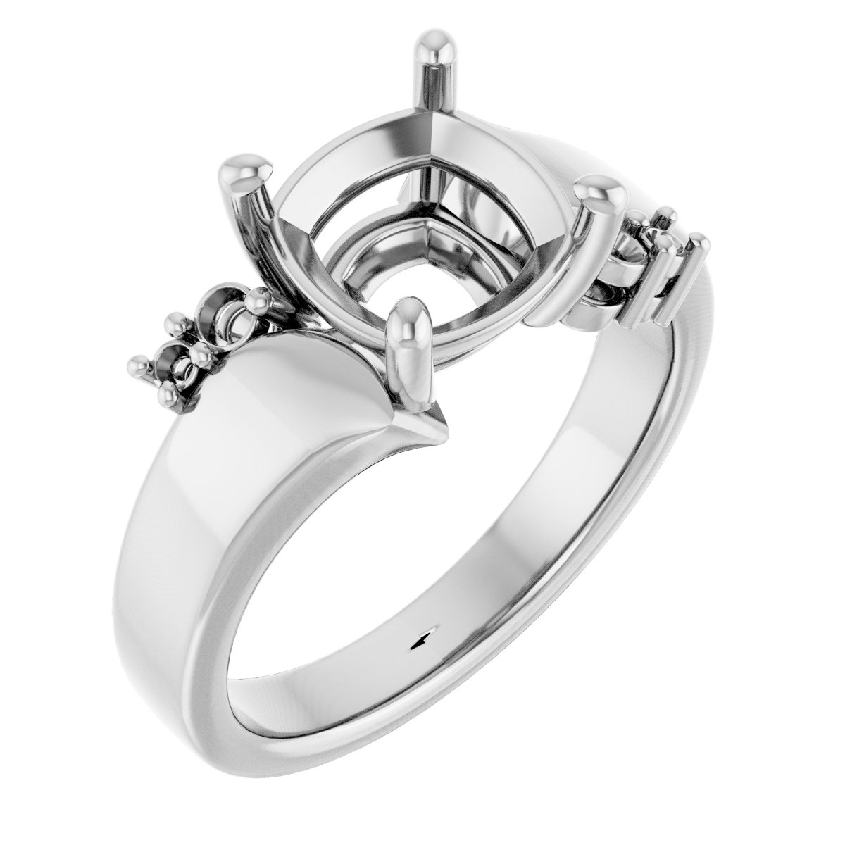 Accented Bypass Engagement Ring