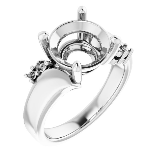 Accented Bypass Engagement Ring