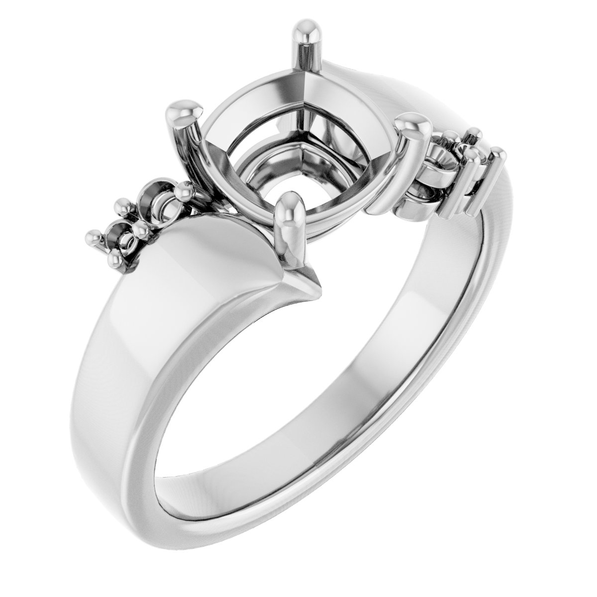 Accented Bypass Engagement Ring