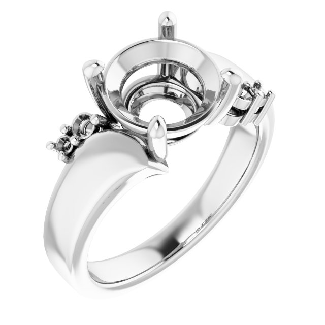 Accented Bypass Engagement Ring