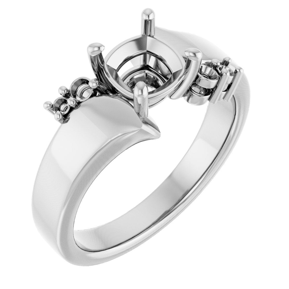 Accented Bypass Engagement Ring