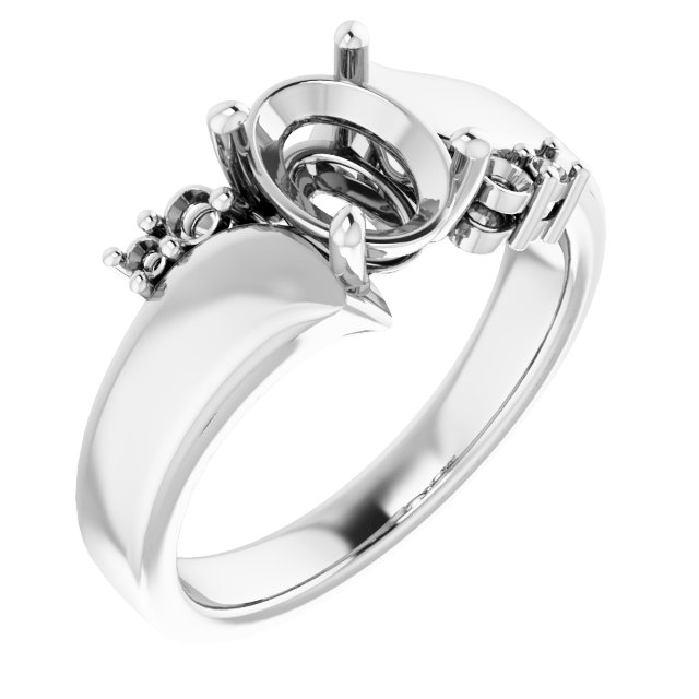 Accented Bypass Engagement Ring