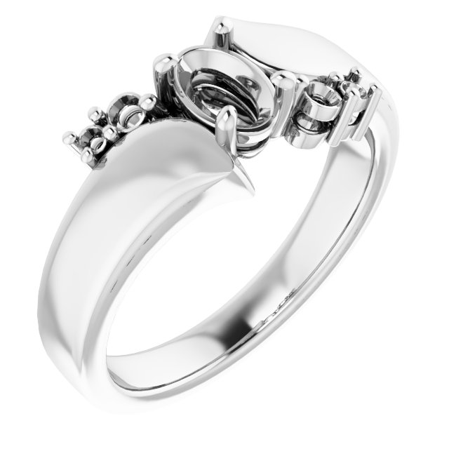 Accented Bypass Engagement Ring