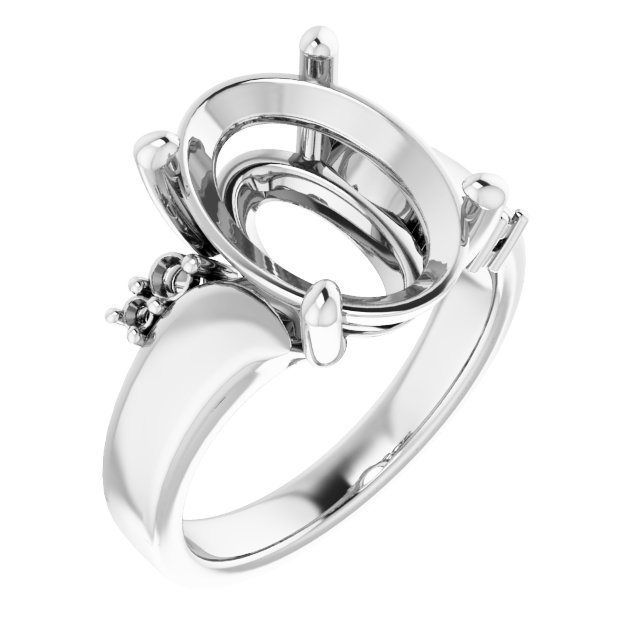 Accented Bypass Engagement Ring