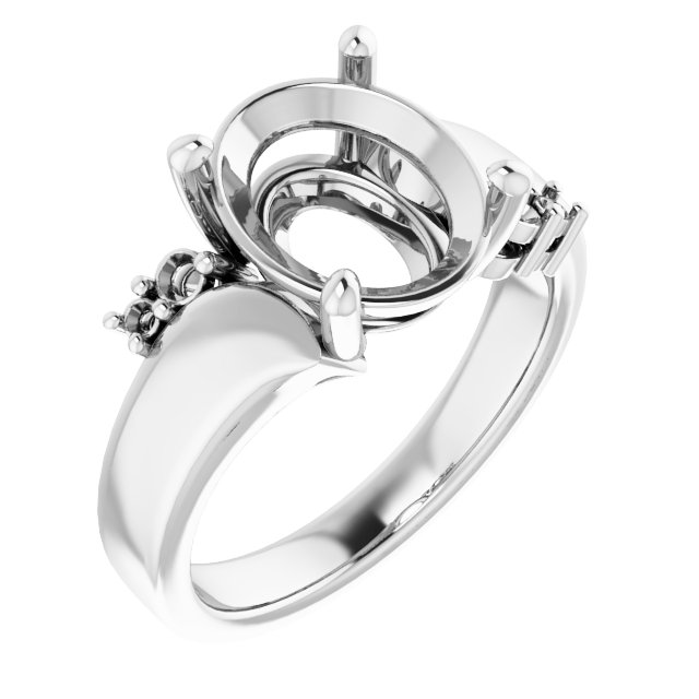 Accented Bypass Engagement Ring