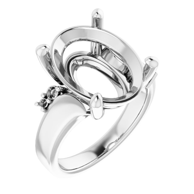 Accented Bypass Engagement Ring