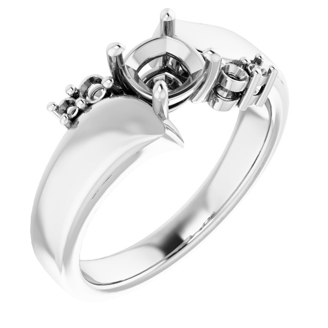 Accented Bypass Engagement Ring