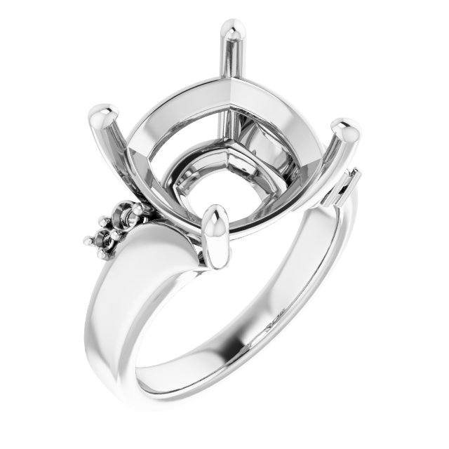 Accented Bypass Engagement Ring
