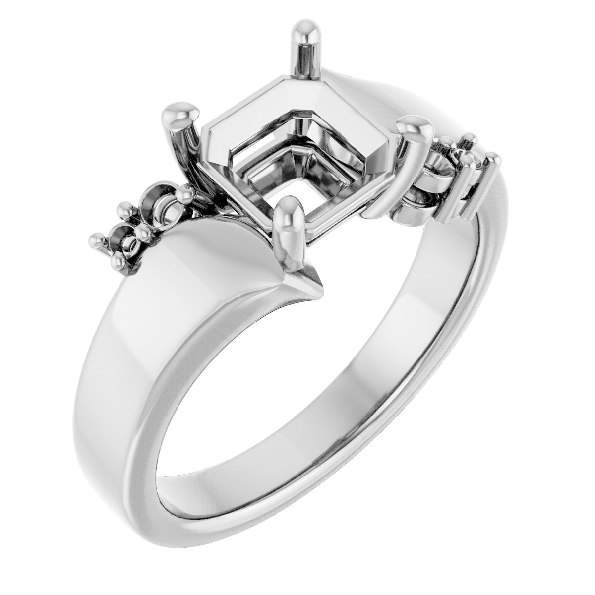 Accented Bypass Engagement Ring