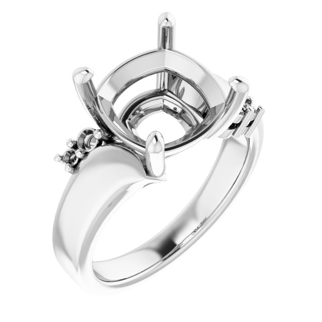 Accented Bypass Engagement Ring