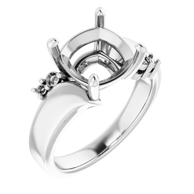 Accented Bypass Engagement Ring