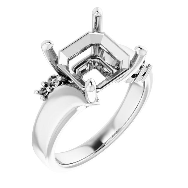 Accented Bypass Engagement Ring