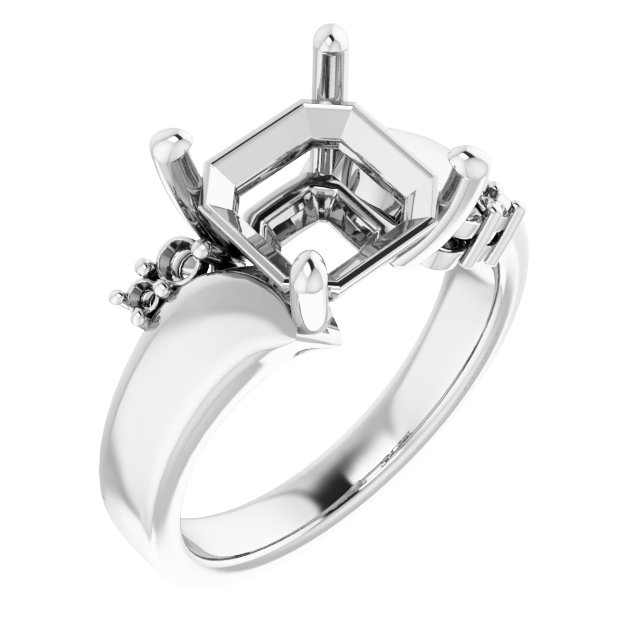 Accented Bypass Engagement Ring