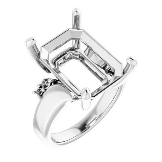 Accented Bypass Engagement Ring