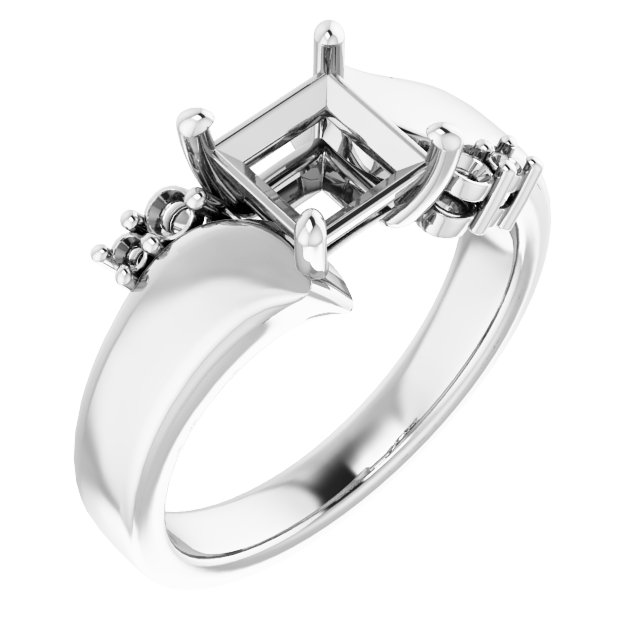Accented Bypass Engagement Ring