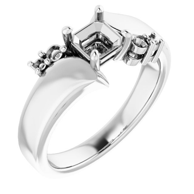 Accented Bypass Engagement Ring