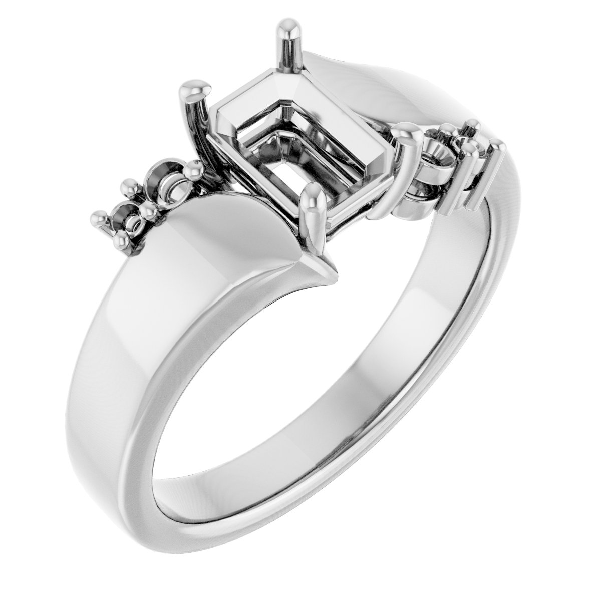 Accented Bypass Engagement Ring