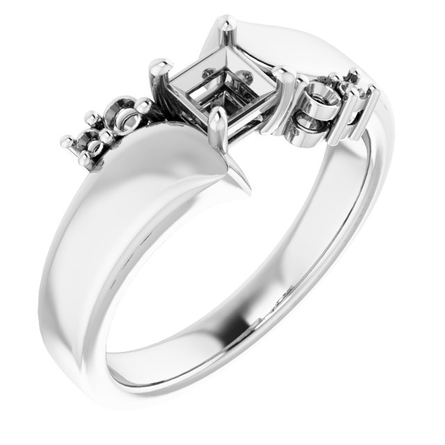 Accented Bypass Engagement Ring