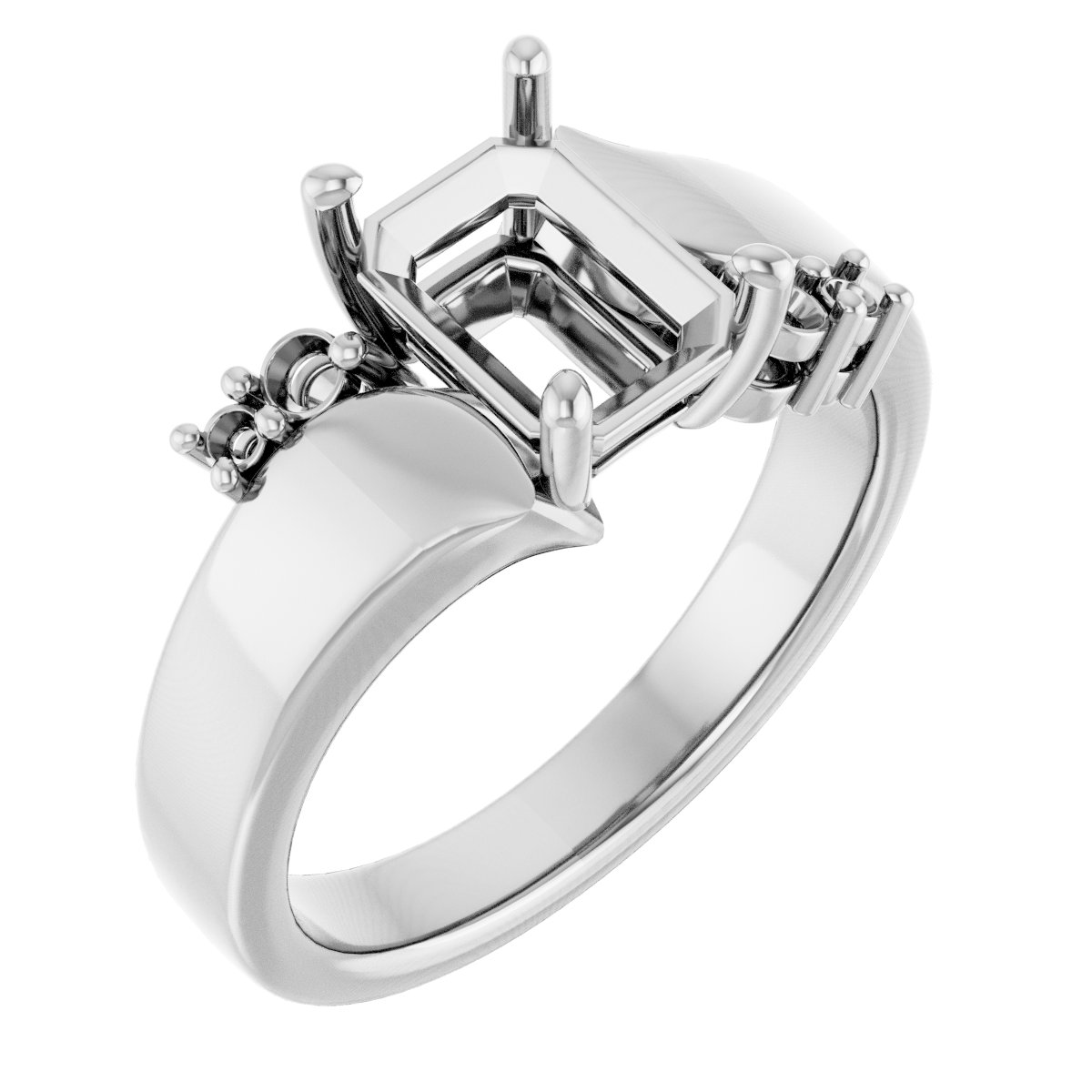 Accented Bypass Engagement Ring